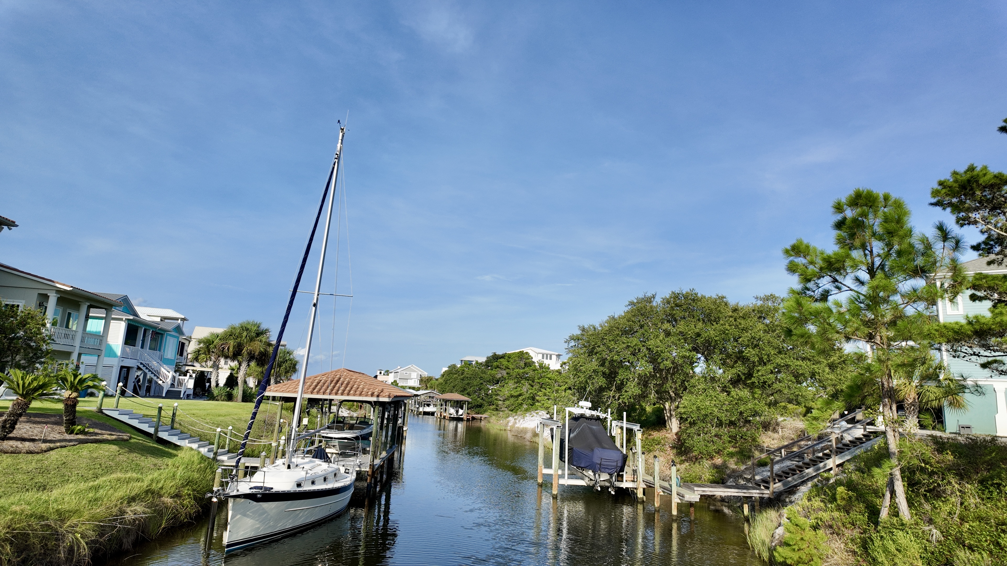 canal-front homes on ono island